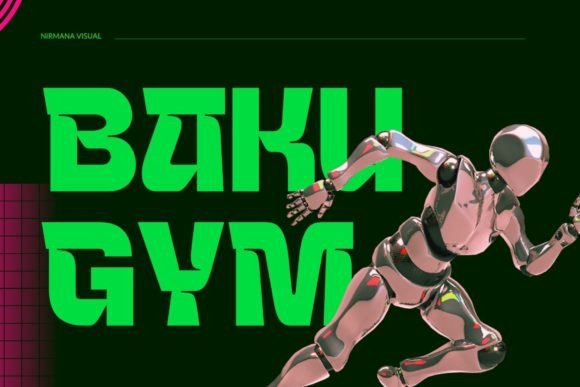 Baku Gym Typeface: Futuristic Display Font for Modern Crafters