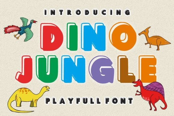 Dino Jungle Typeface: Bold Display Font for Handmade Crafts