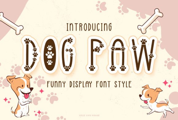 Dog Paw Typeface for Cute Crafts and Pet Branding