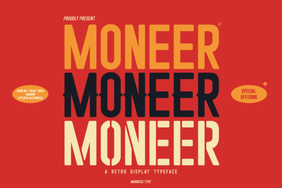 Moneer Retro Display Typeface for Bold Branding