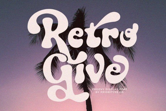 Retro Give Typeface: A Bold Display Font for Creative Branding